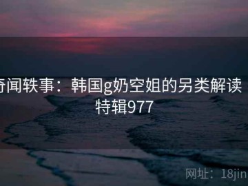奇闻轶事：韩国g奶空姐的另类解读 · 特辑977