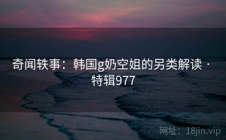 奇闻轶事：韩国g奶空姐的另类解读 · 特辑977